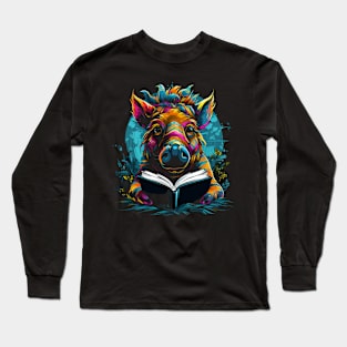 Warthog Reads Book Long Sleeve T-Shirt